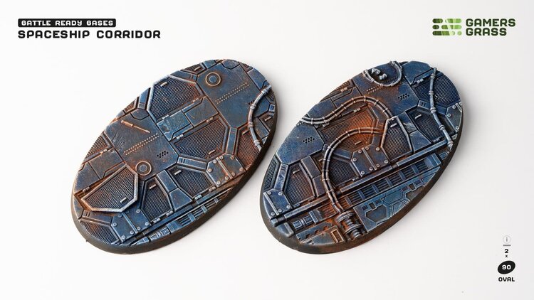 Gamers Grass GamersGrass: Bases - Spaceship Corridor Oval 90mm Battle Ready (2)