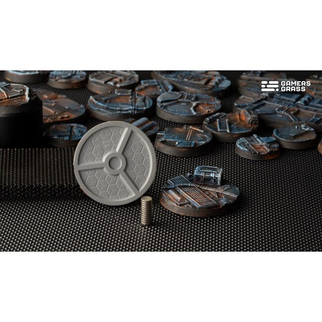 Gamers Grass GamersGrass: Bases - Spaceship Corridor Round 40mm Battle Ready (5)