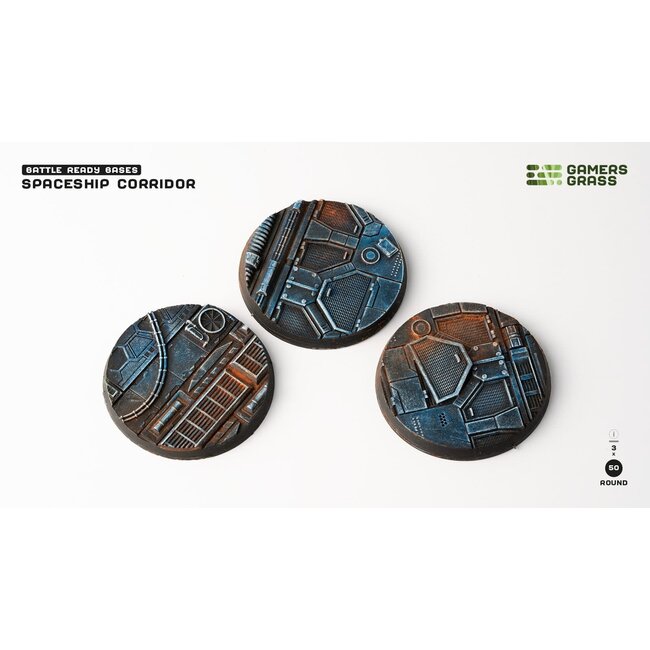 Gamers Grass GamersGrass: Bases - Spaceship Corridor Round 50mm Battle Ready (3)