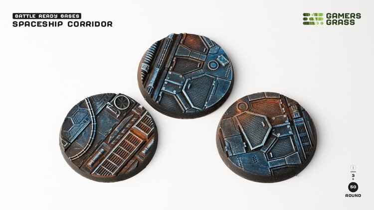Gamers Grass GamersGrass: Bases - Spaceship Corridor Round 50mm Battle Ready (3)