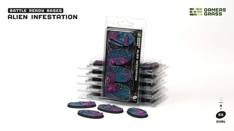 Gamers Grass GamersGrass: Bases - Alien Infestation Oval 60mm Battle Ready (4)