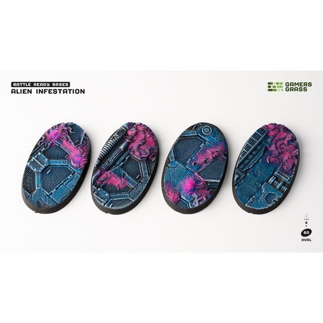 Gamers Grass GamersGrass: Bases - Alien Infestation Oval 60mm Battle Ready (4)