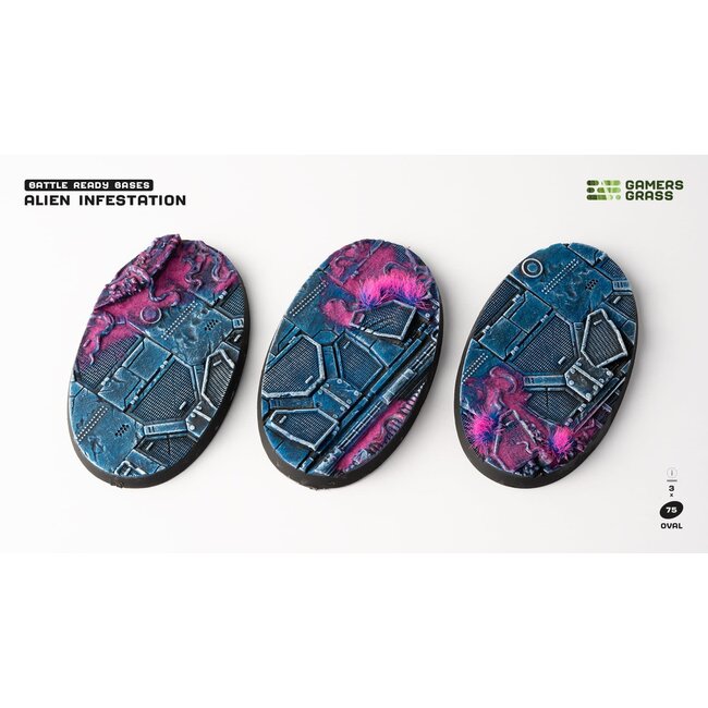 Gamers Grass GamersGrass: Bases - Alien Infestation Oval 75mm Battle Ready (3)