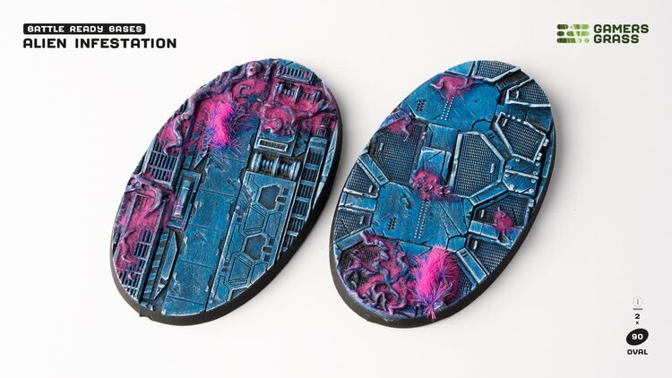 Gamers Grass GamersGrass: Bases - Alien Infestation Oval 90mm Battle Ready (2)