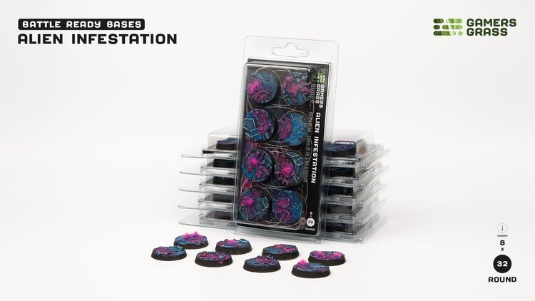 Gamers Grass GamersGrass: Bases - Alien Infestation Round 32mm Battle Ready (8)