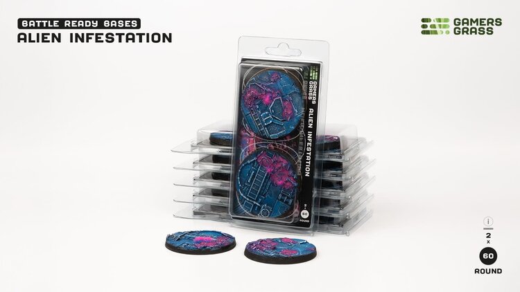 Gamers Grass GamersGrass: Bases - Alien Infestation Round 60mm Battle Ready (2)