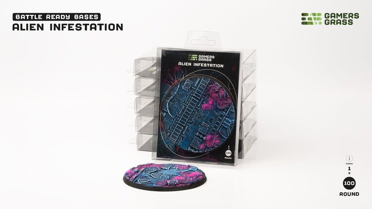 Gamers Grass GamersGrass: Bases - Alien Infestation Round 100mm Battle Ready (1)