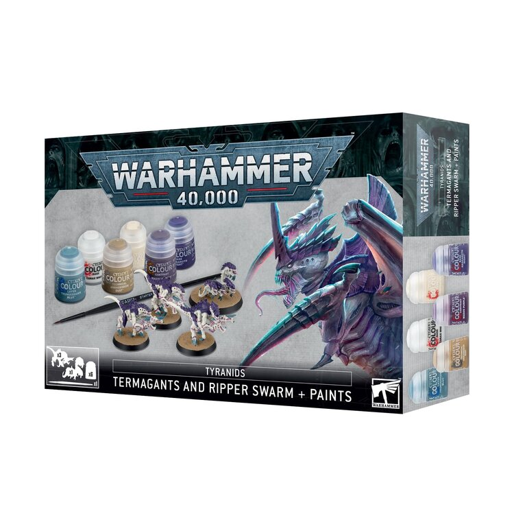 Games Workshop Warhammer Warhammer 40000 - Tyranids: Termagants and Ripper Swarm & Paints