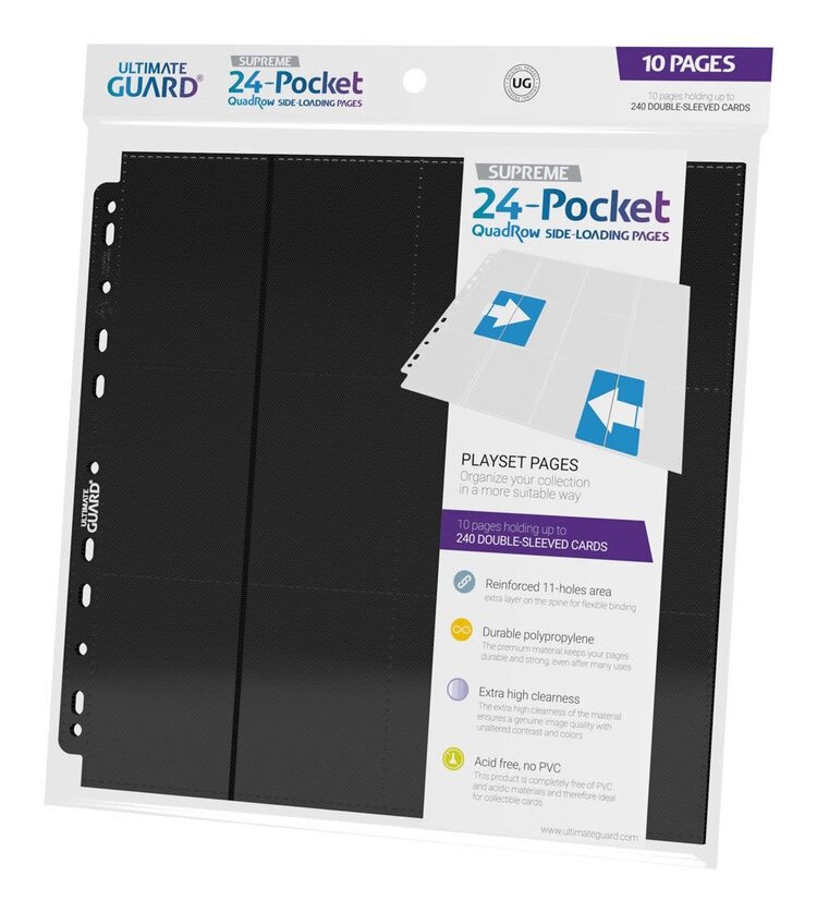 Ultimate Guard Ultimate Guard: 24-Pocket Side Loading Pages (10) Black