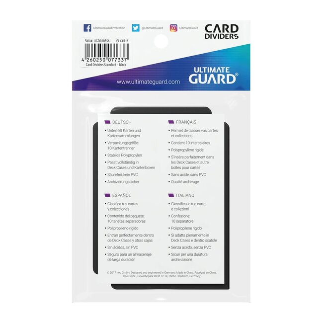 Ultimate Guard Ultimate Guard: Card Dividers (10) Black