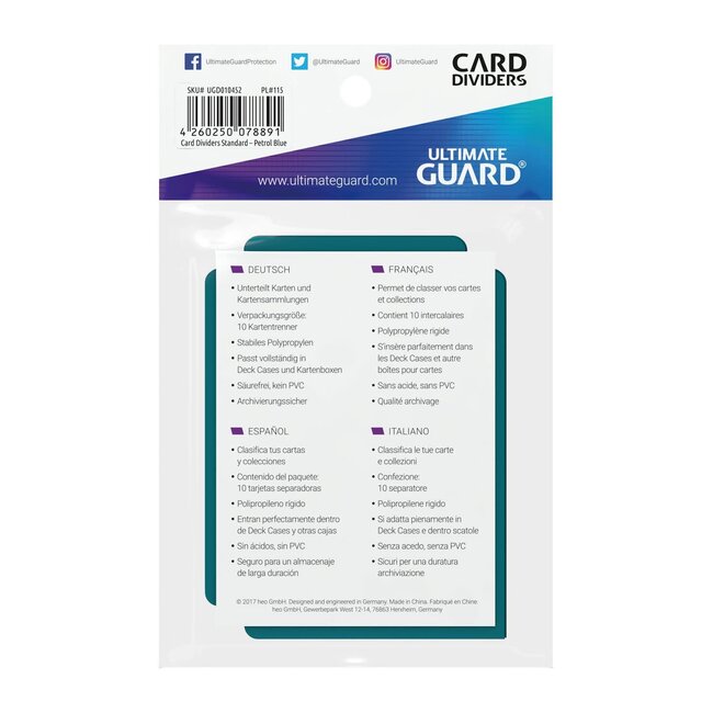 Ultimate Guard Ultimate Guard: Card Dividers (10) Petrol