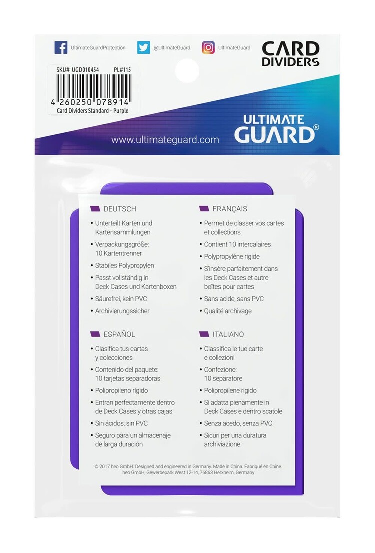 Ultimate Guard Ultimate Guard: Card Dividers (10) Purple