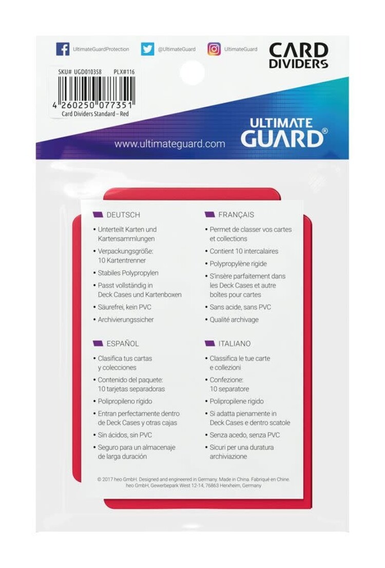 Ultimate Guard Ultimate Guard: Card Dividers (10) Red