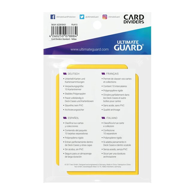 Ultimate Guard Ultimate Guard: Card Dividers (10) Yellow