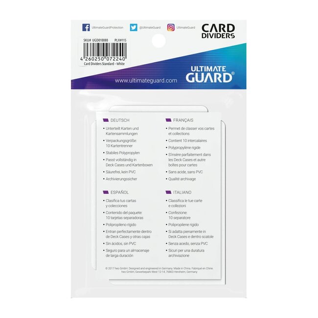 Ultimate Guard Ultimate Guard: Card Dividers (10) White