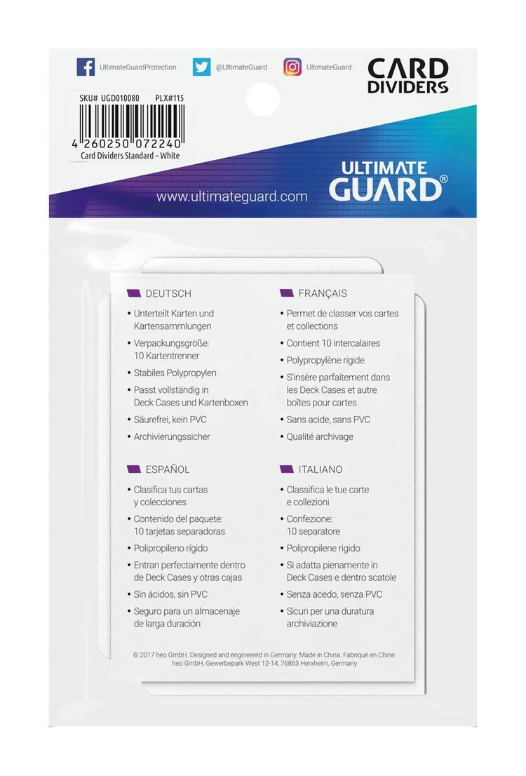 Ultimate Guard Ultimate Guard: Card Dividers (10) White