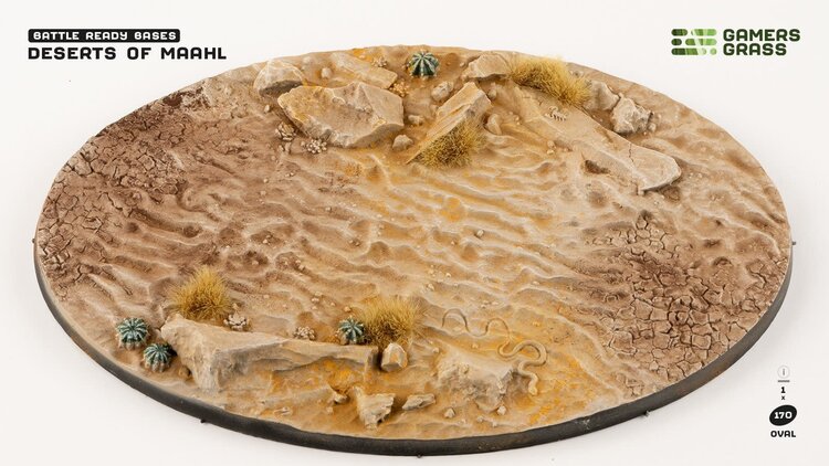 Gamers Grass GamersGrass: Bases - Deserts of Maahl Oval 170mm Battle Ready (1)