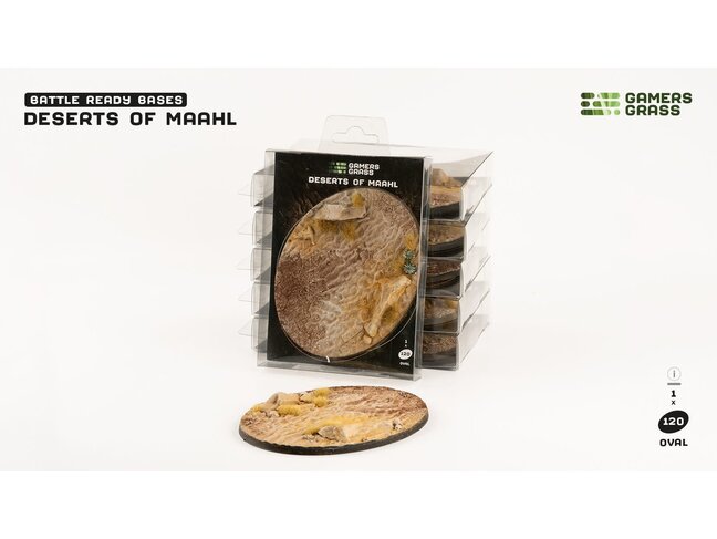 Gamers Grass Deserts of Maahl Oval 120mm Battle Ready (1)