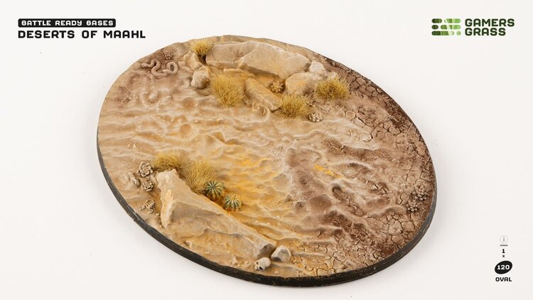 Gamers Grass GamersGrass: Bases - Deserts of Maahl Oval 120mm Battle Ready (1)