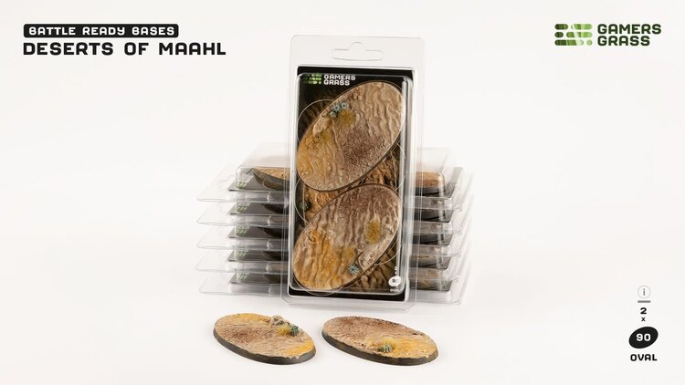 Gamers Grass GamersGrass: Bases - Deserts of Maahl Oval 90mm Battle Ready (2)