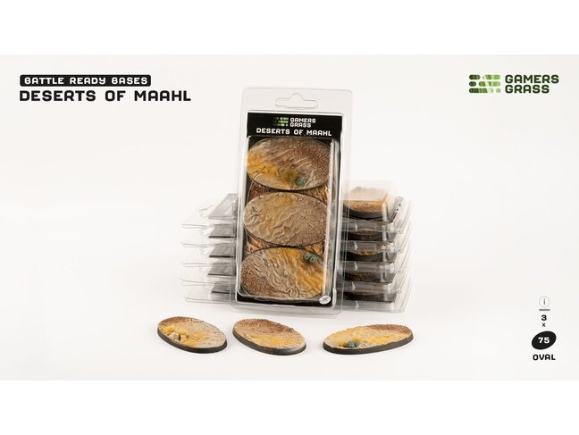 Gamers Grass Deserts of Maahl Oval 75mm Battle Ready (3)