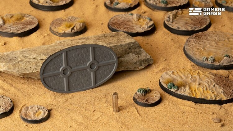 Gamers Grass GamersGrass: Bases - Deserts of Maahl Oval 75mm Battle Ready (3)