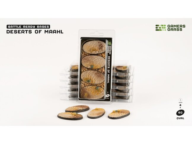 Gamers Grass Deserts of Maahl Oval 60mm Battle Ready (4)