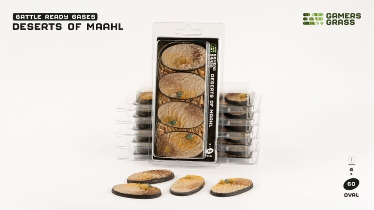 Gamers Grass GamersGrass: Bases - Deserts of Maahl Oval 60mm Battle Ready (4)