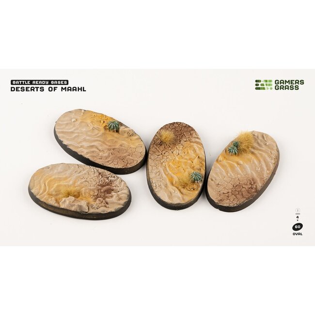 Gamers Grass GamersGrass: Bases - Deserts of Maahl Oval 60mm Battle Ready (4)