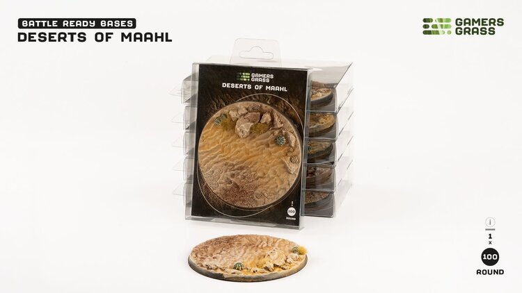 Gamers Grass GamersGrass: Bases - Deserts of Maahl Round 100mm Battle Ready (1)