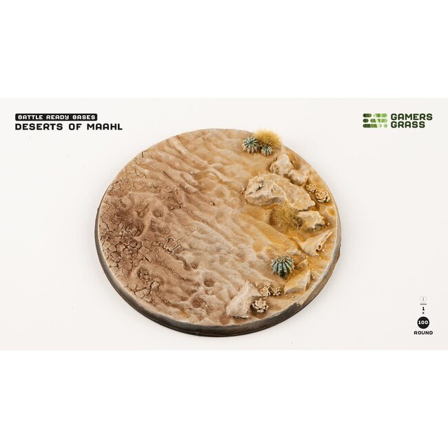 Gamers Grass GamersGrass: Bases - Deserts of Maahl Round 100mm Battle Ready (1)