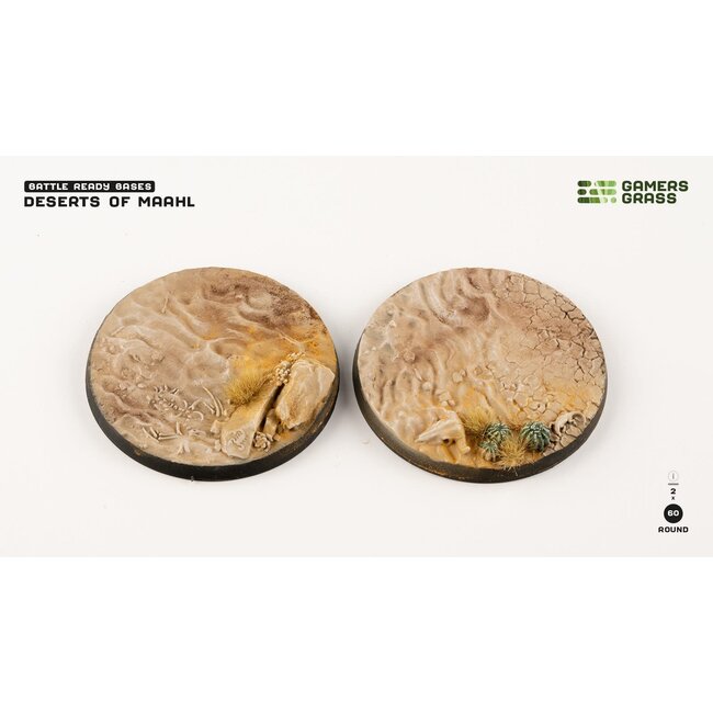 Gamers Grass GamersGrass: Bases - Deserts of Maahl Round 60mm Battle Ready (2)