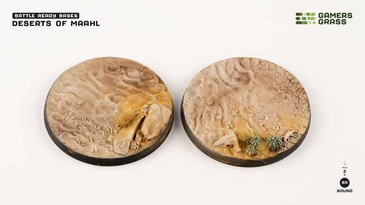 Gamers Grass GamersGrass: Bases - Deserts of Maahl Round 60mm Battle Ready (2)