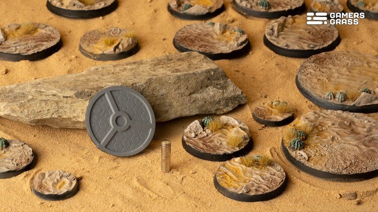 Gamers Grass GamersGrass: Bases - Deserts of Maahl Round 40mm Battle Ready (5)