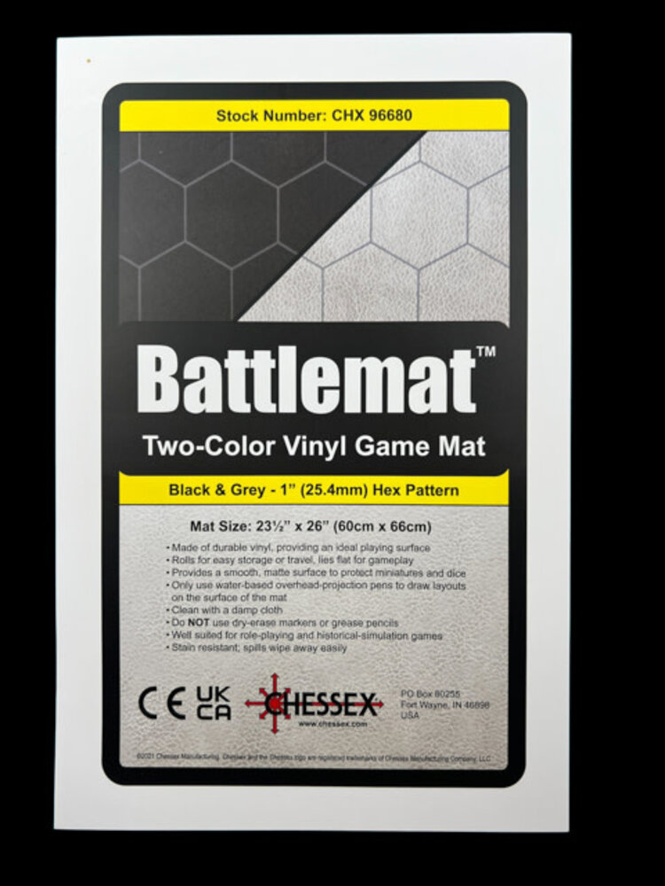 Chessex Chessex: Reversible Battlemat - Black-Grey (Hexes)