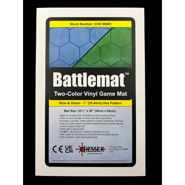 Chessex Chessex: Reversible Battlemat - Blue-Green (Hexes)