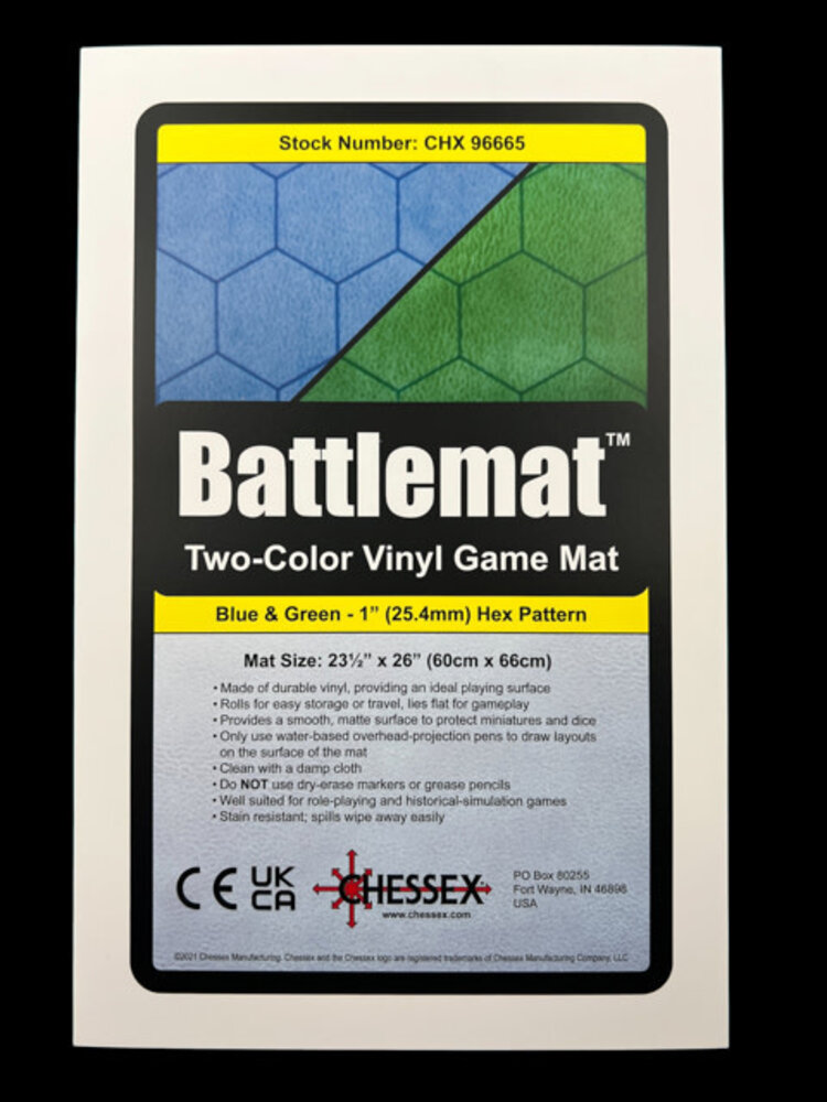 Chessex Chessex: Reversible Battlemat - Blue-Green (Hexes)
