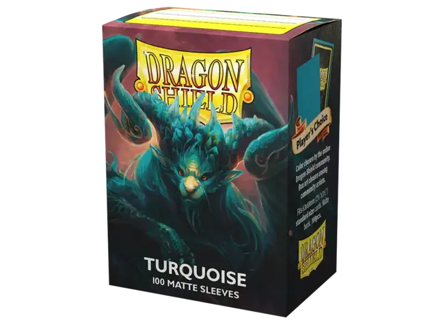 Dragon Shield Turquoise Matte Sleeves (100 Standard Size Sleeves)