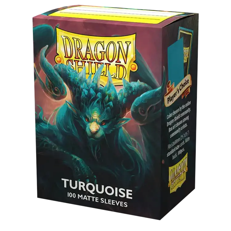 Dragon Shield Dragon Shield: Turquoise Matte Sleeves (100 Standard Size Sleeves)