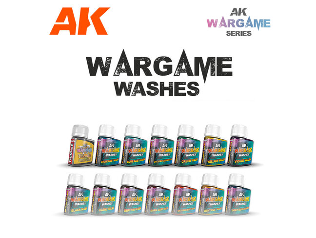 AK Interactive Full Range: Wargame Washes - 14 Units