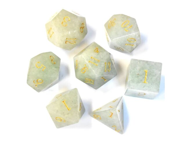 Würfelz Aventurine - 7 Die Stone Set
