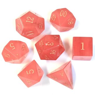 Würfelz Watermelon Tourmaline - 7 Die Stone Set