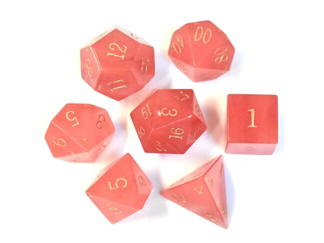 Würfelz Watermelon Tourmaline - 7 Die Stone Set