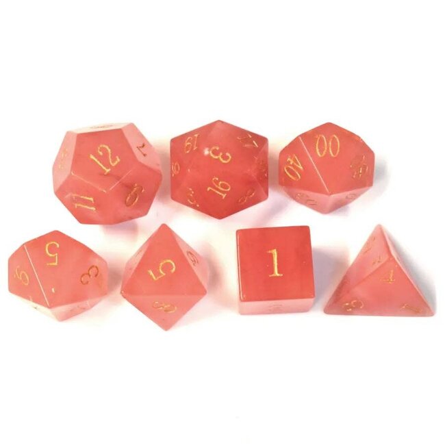 Würfelz Watermelon Tourmaline - 7 Die Stone Set