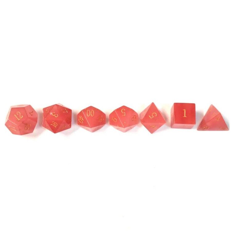 Würfelz Watermelon Tourmaline - 7 Die Stone Set