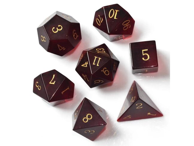 Würfelz Red Glass - 7 Die Glass Set