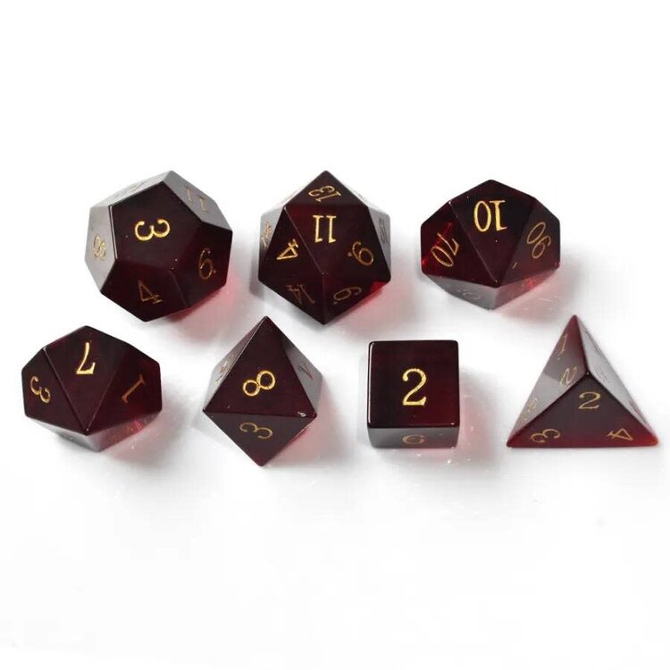 Würfelz Red Glass - 7 Die Glass Set