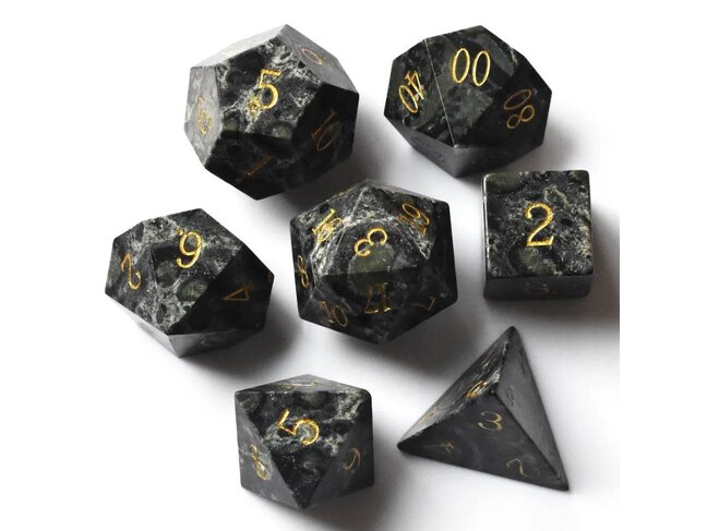 Würfelz Green Eye Stone - 7 Die Stone Set