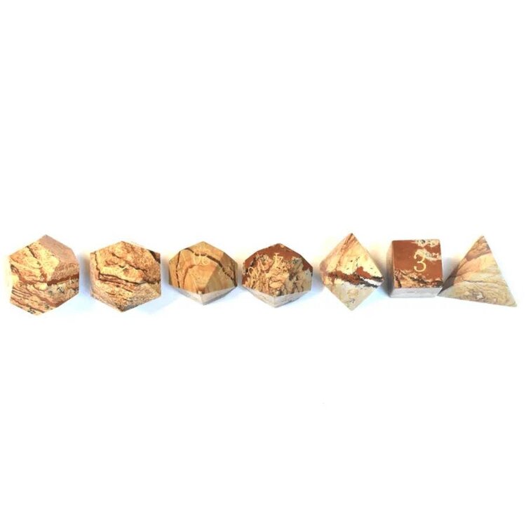 Würfelz Picture Jasper - 7 Die Stone Set