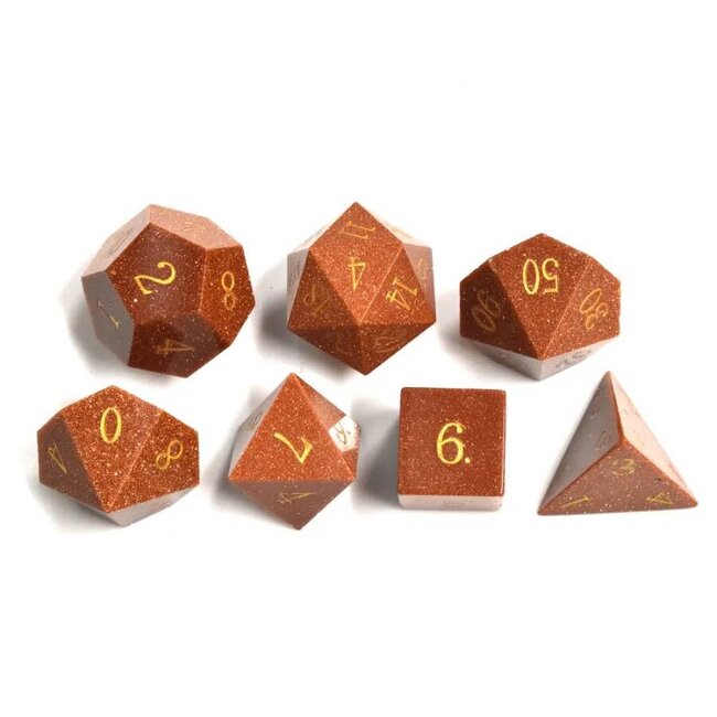 Würfelz Goldstone - 7 Die Stone Set